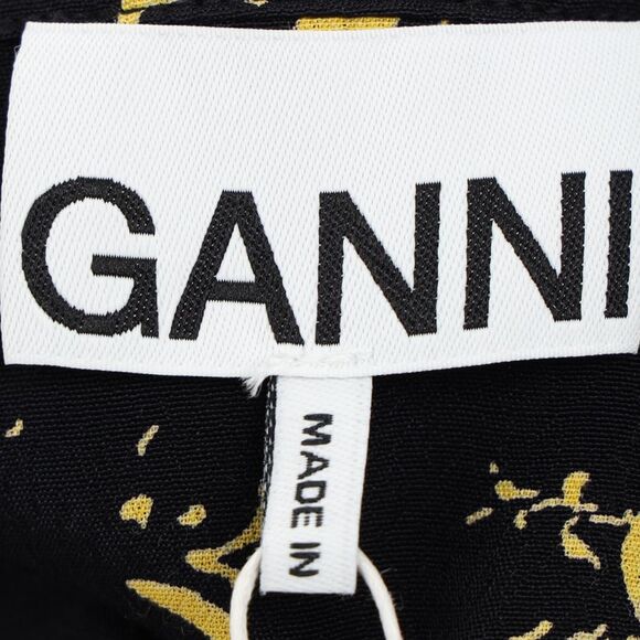 Ganni Printed Maxi Dress in Black Viscose - Picture 4 of 10